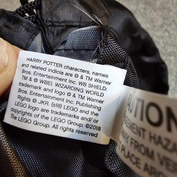 Lego Harry Potter House Crest Drawstring Cinch Nylon Bag Backpack EUC - Picture 7 of 8